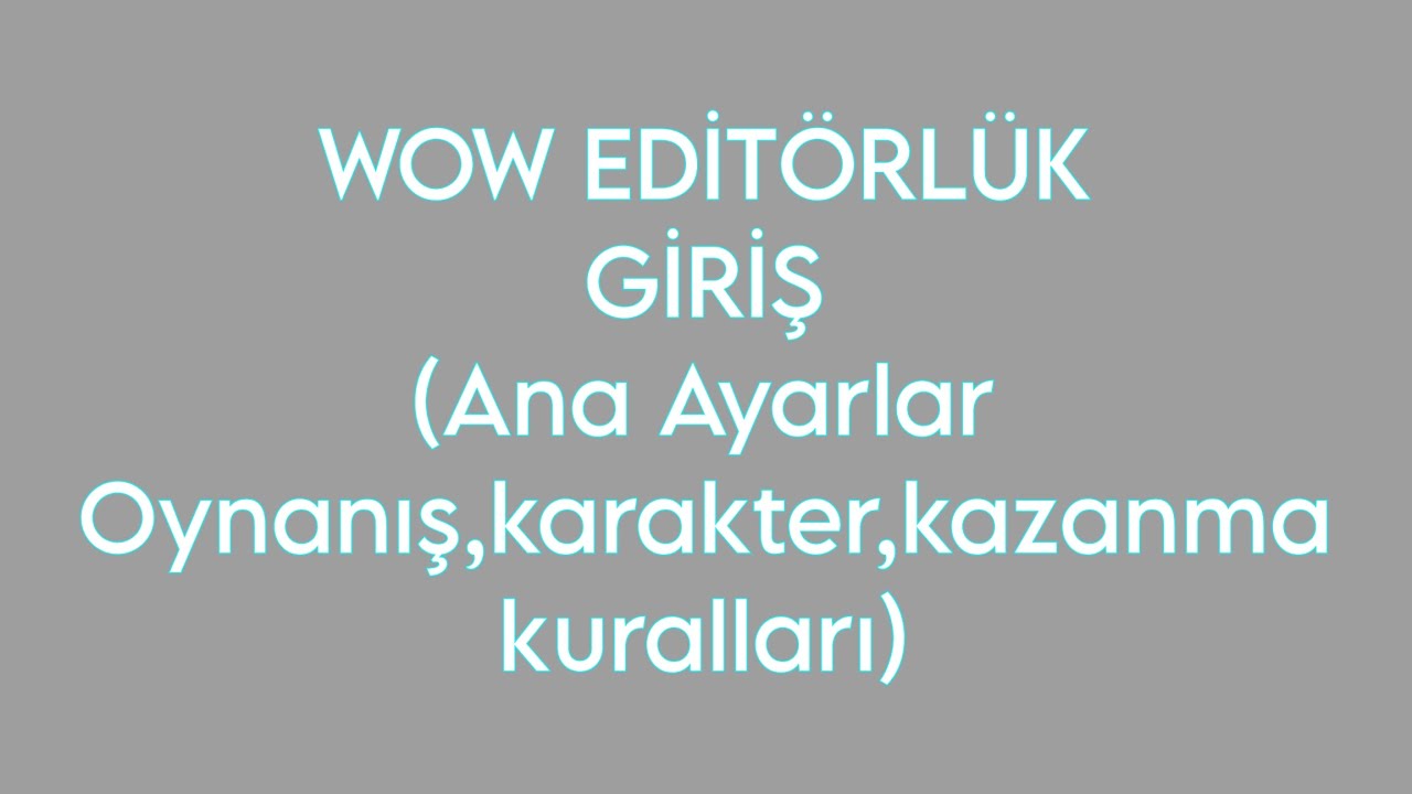 Pubg mobile Wow tasarım Dersi - 1  [Ana ayarlar, oynanış,karakter, Zafer şartları]
