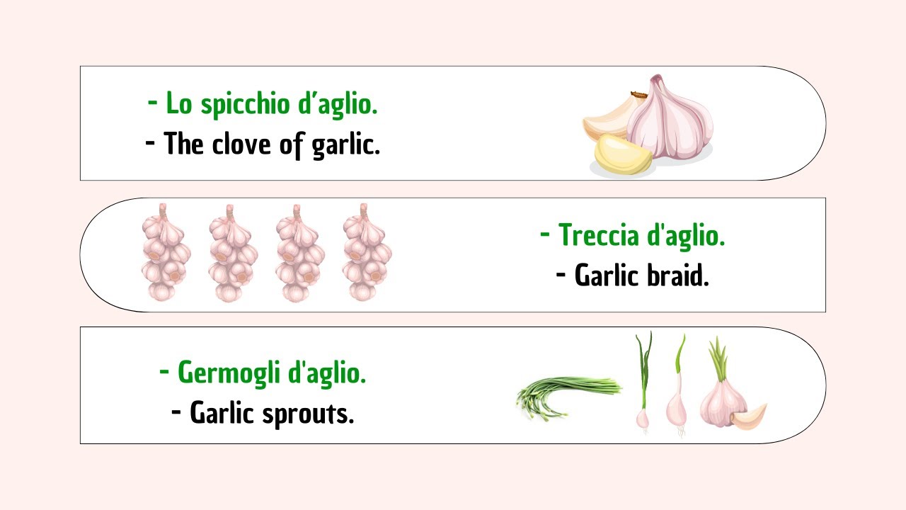 Italian intermediate to advance level food lesson part 3 ( Vegetables, La Verdura, L’ortaggio )
