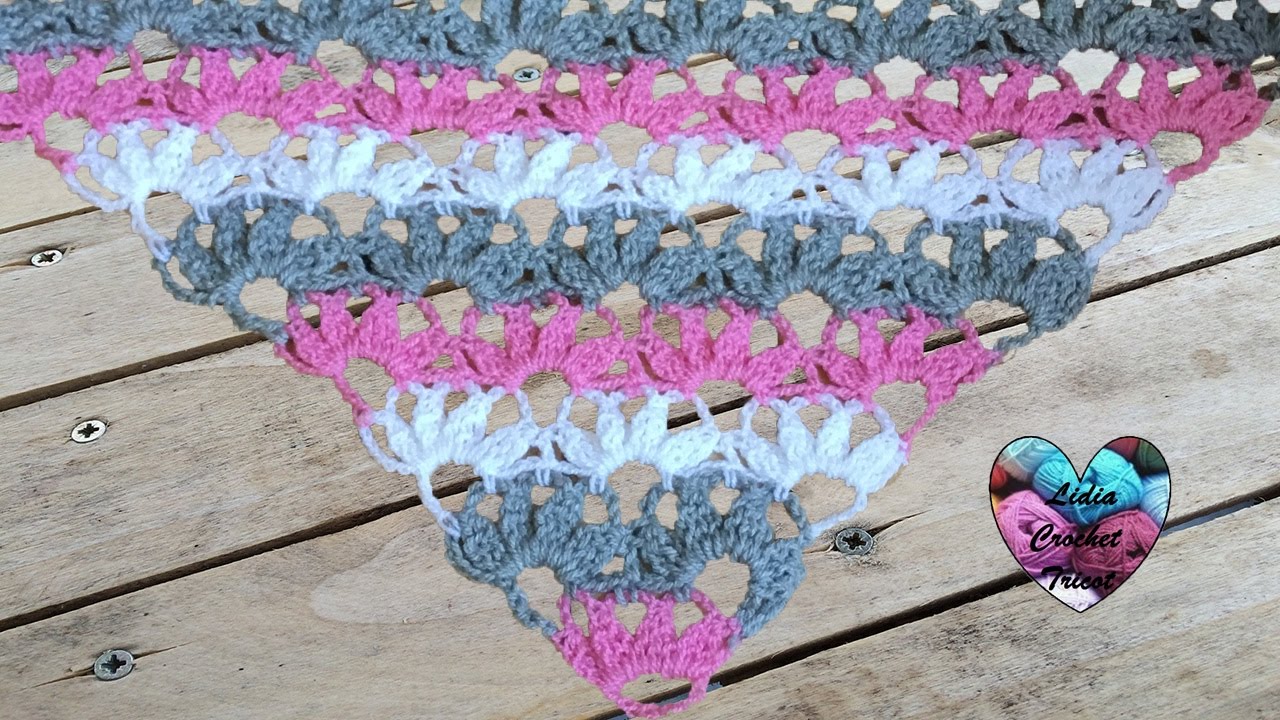 Châle Pétales de fleurs crochet super facile / Châle crochet petalos de flores facil