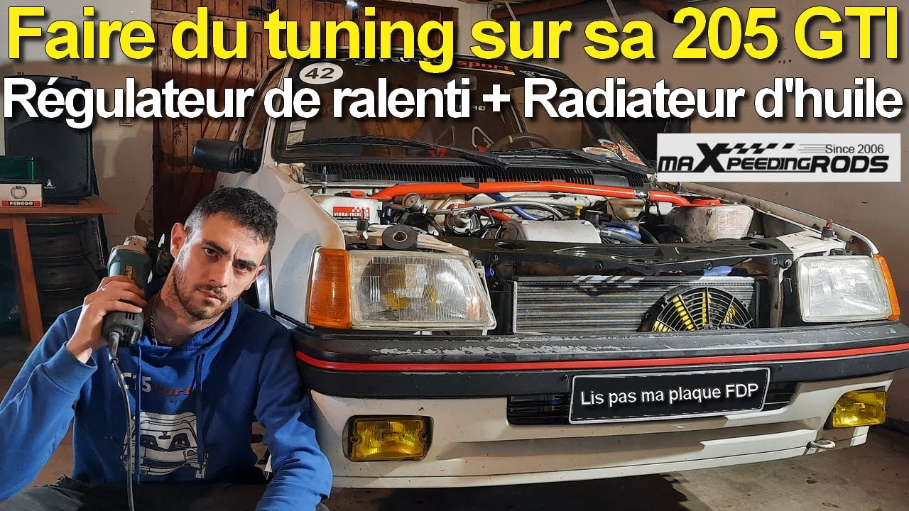 Montage du RADIATEUR D'HUILE et du REGULATEUR DE RALENTI sur la 205 GTI