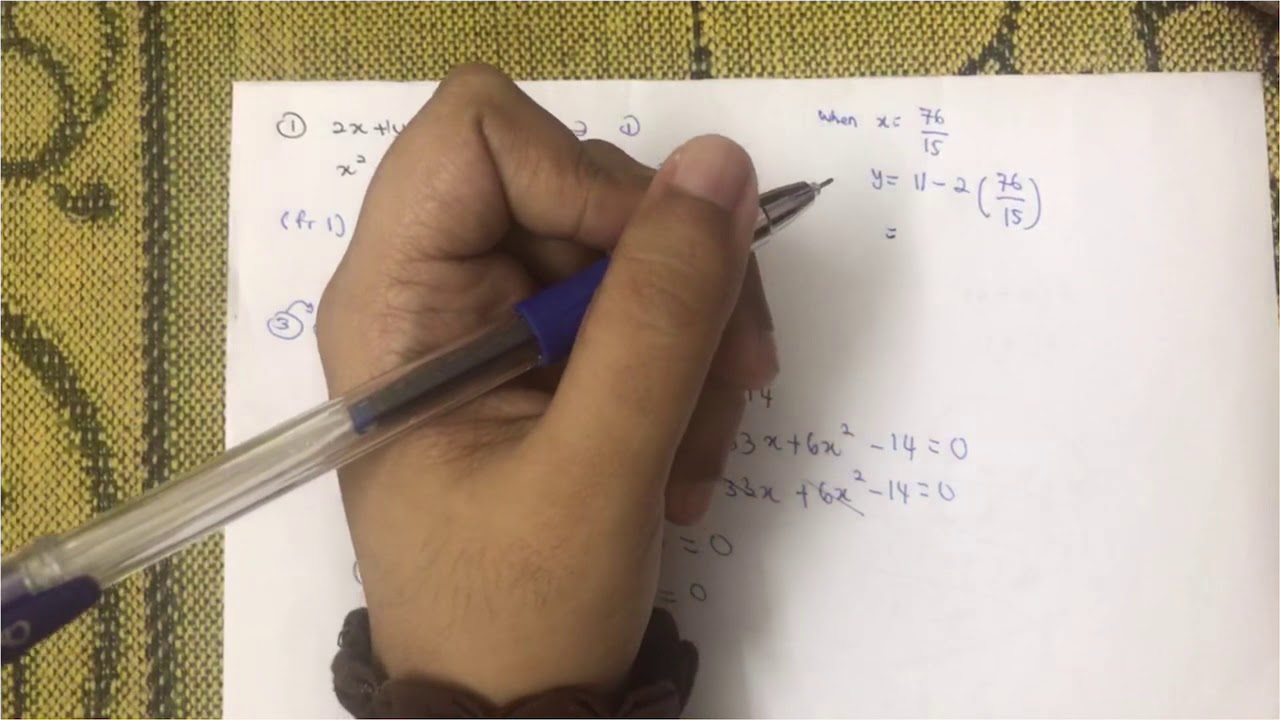 Persamaan Serentak - 1 Persamaan Linear & 1 Persamaan tak Linear + 3 bentuk penulisan soalan