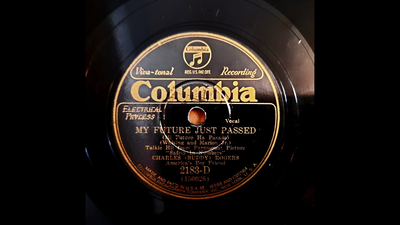 CHARLES BUDDY ROGERS – MY FUTURE JUST PASSED – COLUMBIA 2183