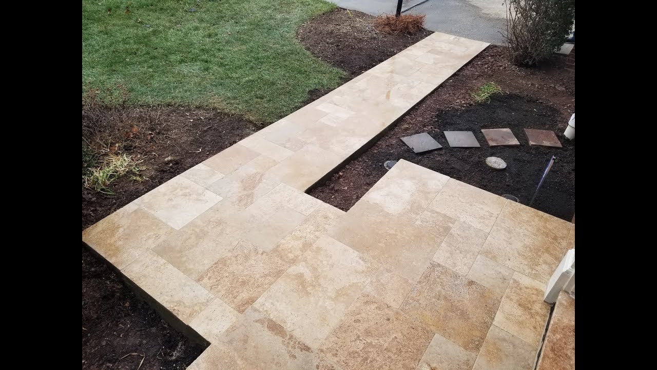 Travertine Walkway and Stoop