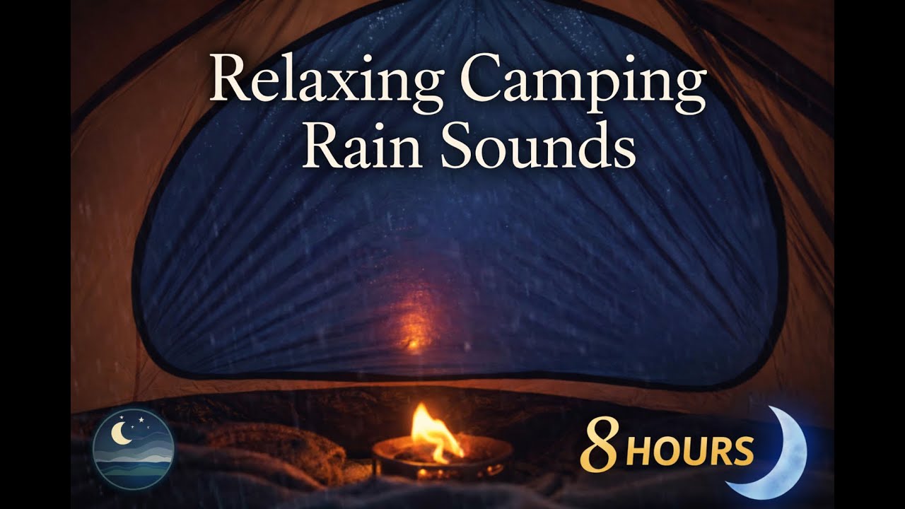 Camping Rain & Fire Sounds Inside a Tent for Deep Sleep and Relaxation