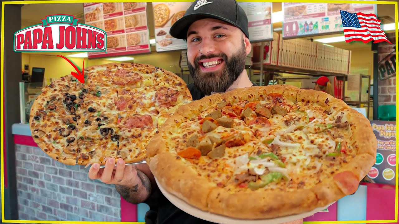 PROVAMOS OS SABORES MAIS BIZARROS DA PIZZARIA PAPA JOHNS NOS ESTADOS UNIDOS | PIZZA AMERICANA