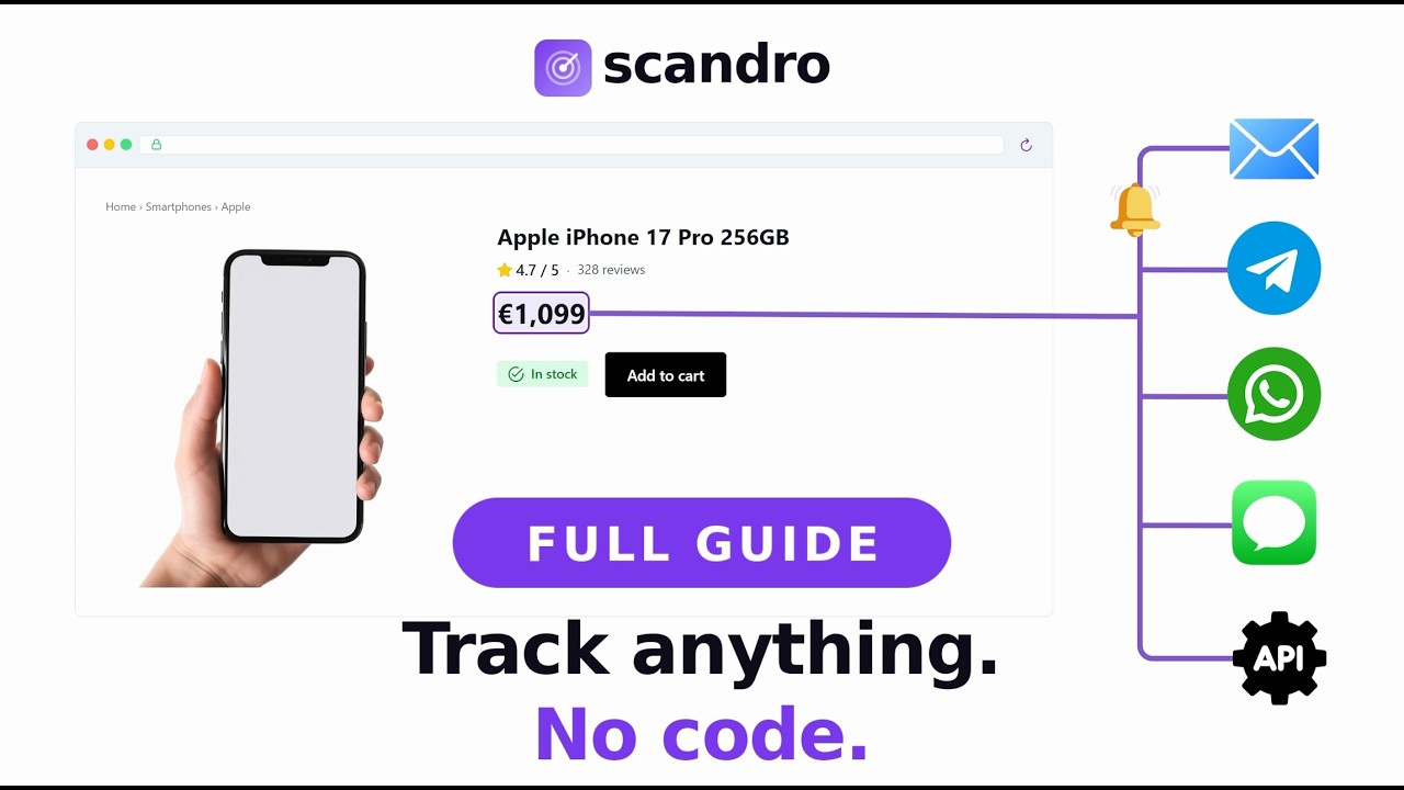 Scandro &mdash; Monitor Any Web Page for Changes, No Code (Full Demo)