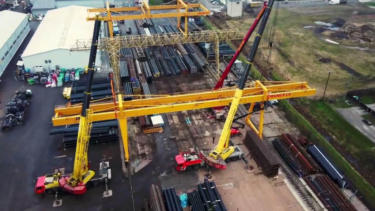 Buka celtnis ar celtspēju 5t + 5t Latvia. Gantry crane, double girder, SWL 5t+5t.