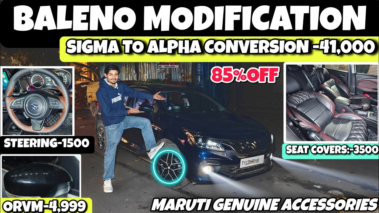 BALENO MODIFIED SIGMA TO ALPHA PLUS✅BALENO ACCESSORIES✅ BALENO MODIFIED BASE TO TOP✅#baleno #maruti 