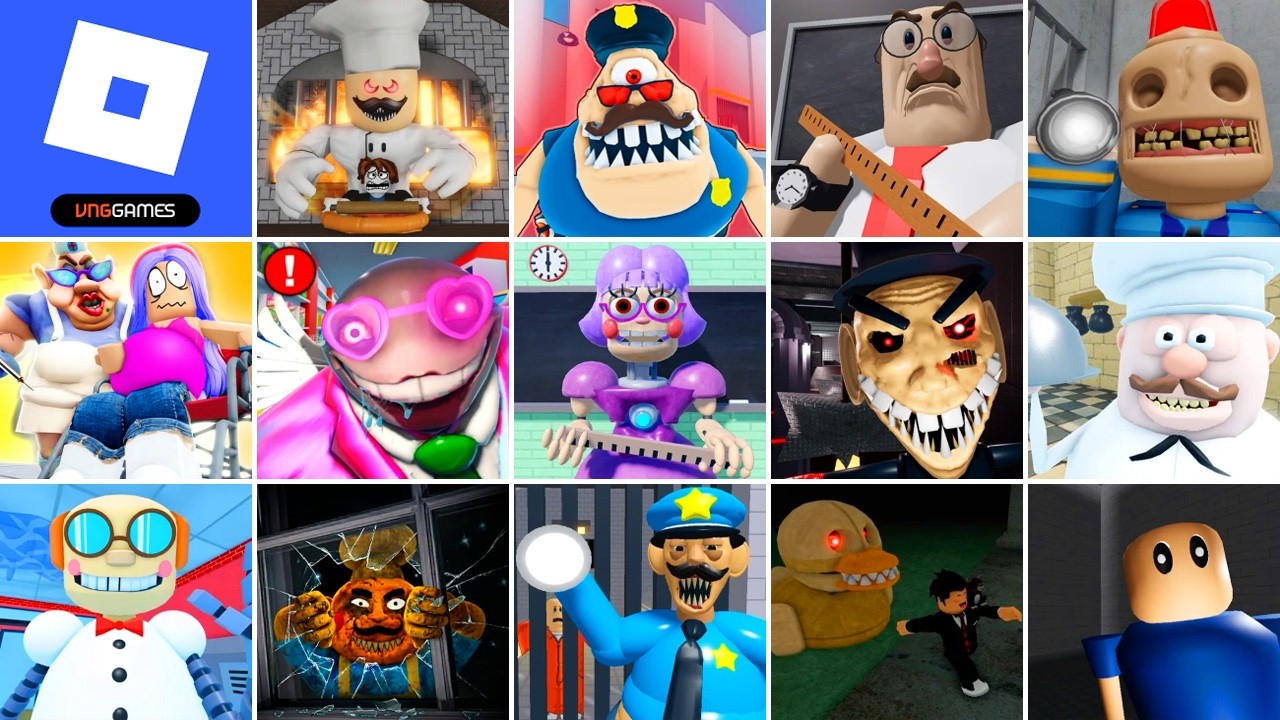 Roblox, Escape the pizzeria, SIR SCARY'S MANSION, GREAT SCHOOL BREAKOUT, Mr Yummy's Supermarket