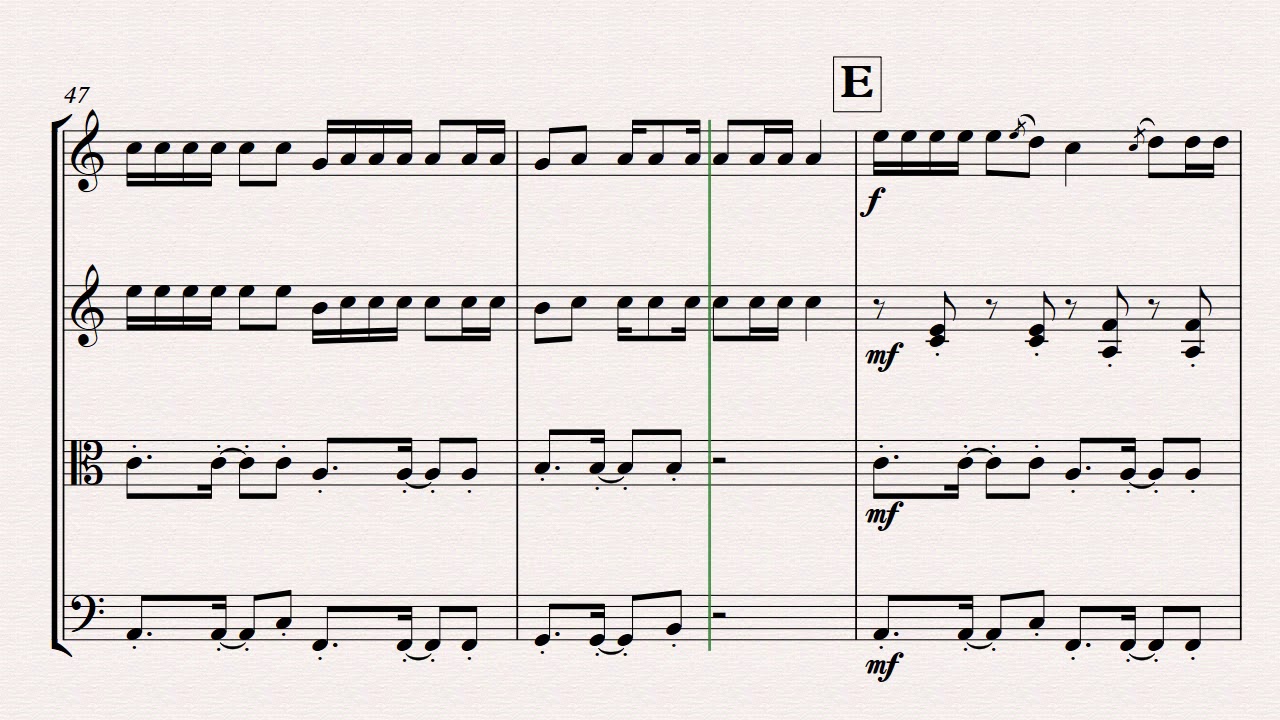 Rockabye String Quartet Sheet Music Cover Clean Bandit