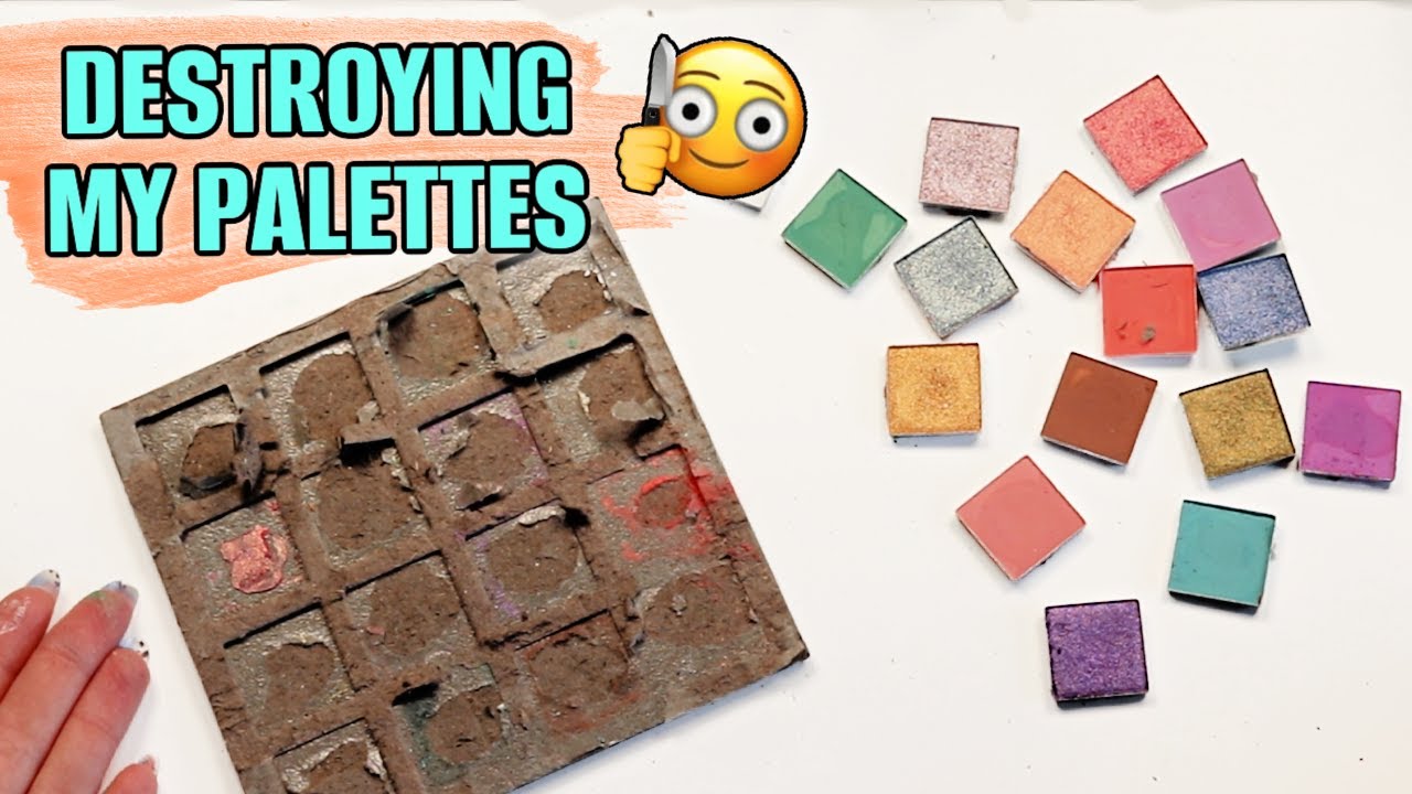 DEPOTTING MY EYESHADOW PALETTES (without heat!) // BH Cosmetics & Shared Planet
