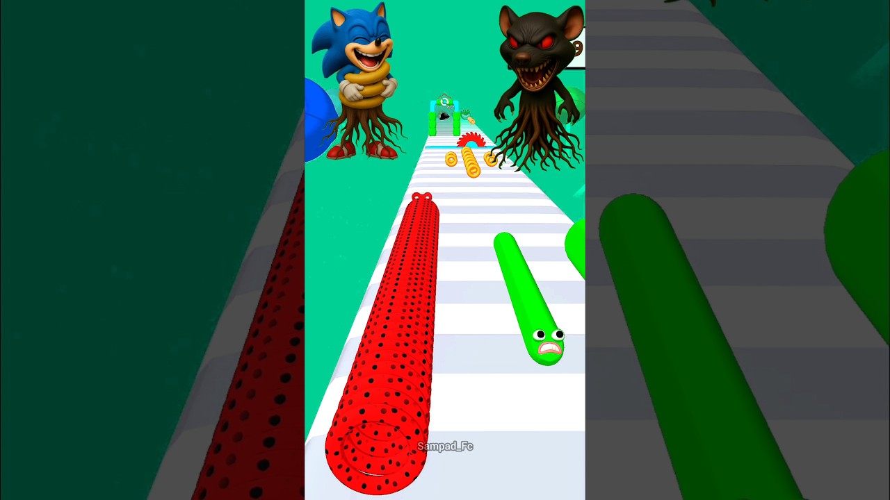 Slither Runner Arena &ndash; Sonic kontra Sprunki &ndash; Ekstremalne starcie węży #SlitherRunner #SonicVsSpr...