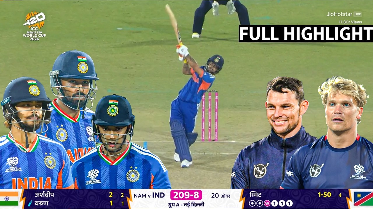 India vs Namibia T20 Worldcup 2026 Full Match Highlights | IND vs NAM T20 WC Full Match Highlights