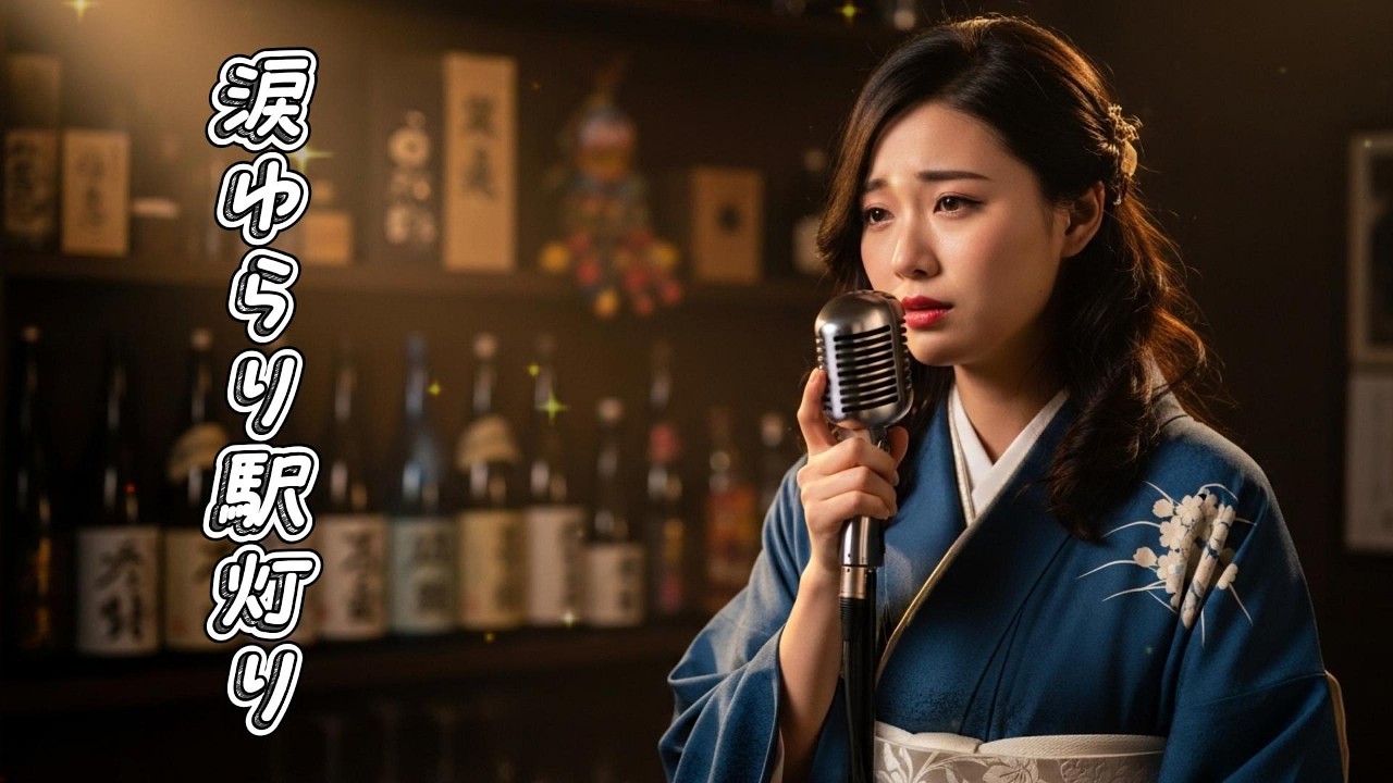 【泣ける演歌】涙ゆらり駅灯り｜忘れられない恋、雨の駅に揺れる面影｜昭和歌謡風・歌詞付き