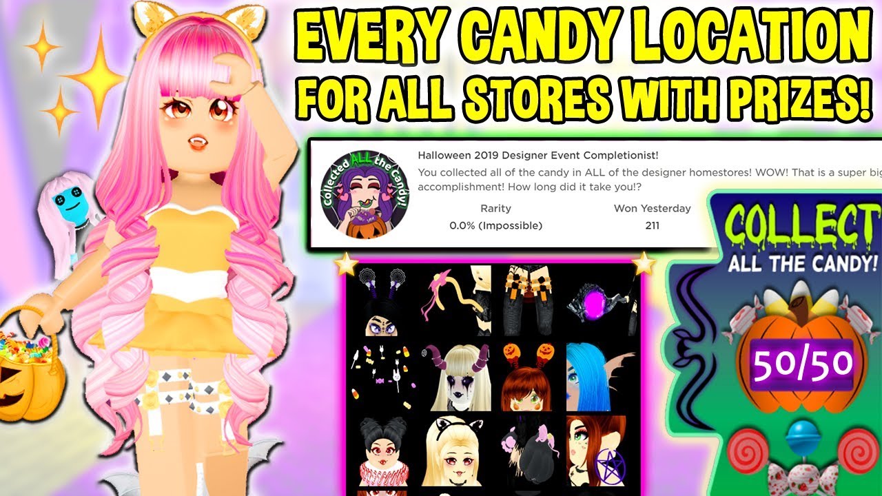 EVERY CANDY LOCATION For ALL Stores With PRIZES! Candy Hunt Guide For ALL 29 Accessories! Roblox