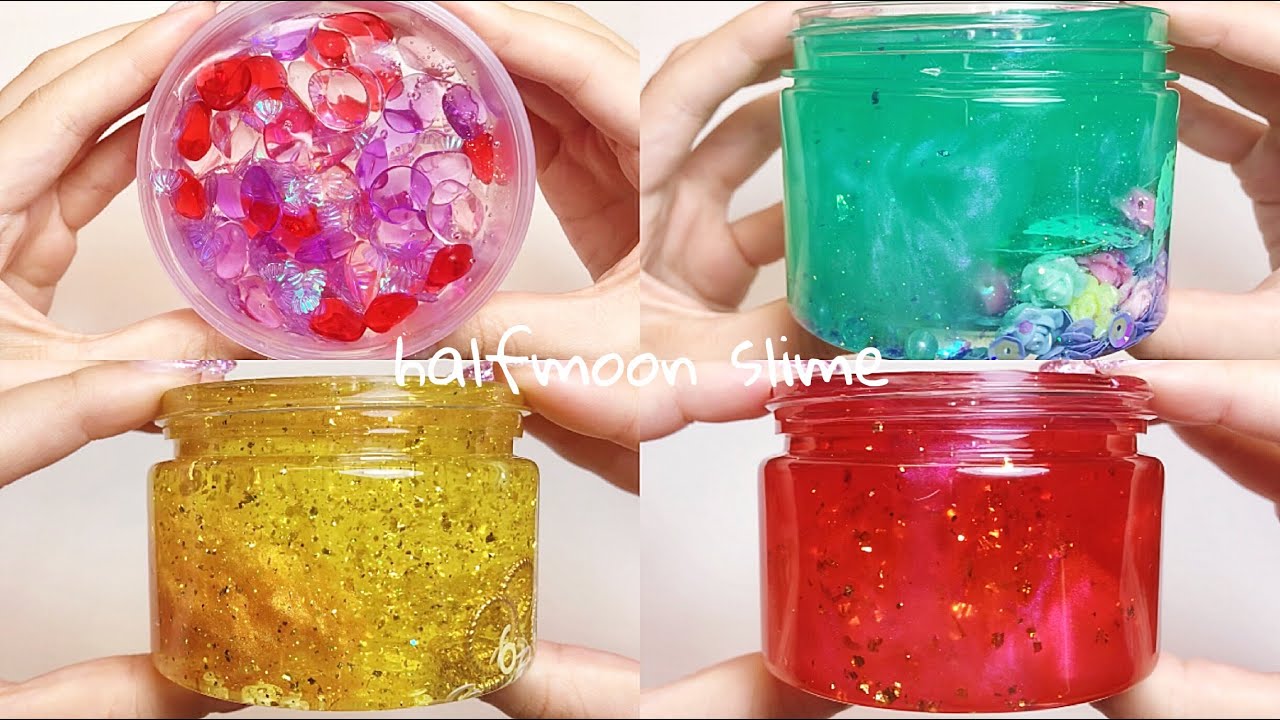 🏞명화를슬라임으로?!대박ღ👑하프문슬라임리뷰👑slime review スライム