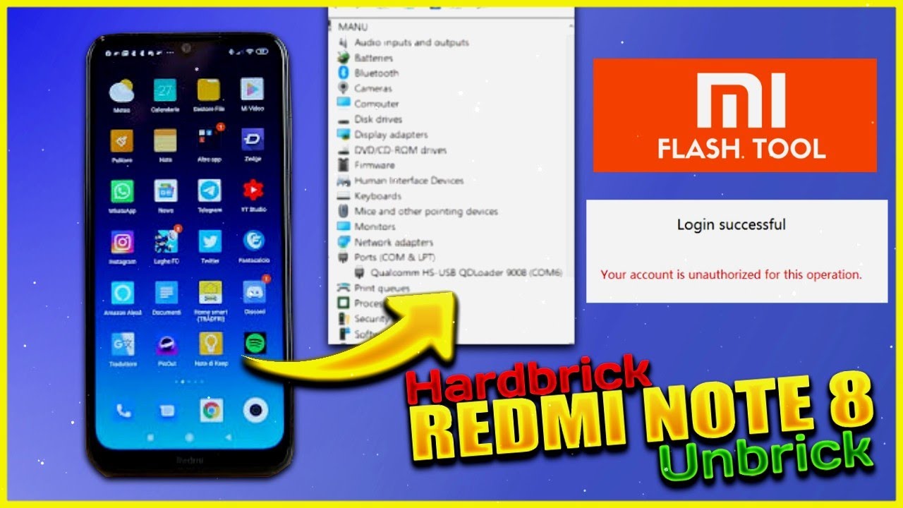 How to Unbrick & Flash Stock Rom Redmi Note 8 Via Edl Mode Without Authorize Account 🔥