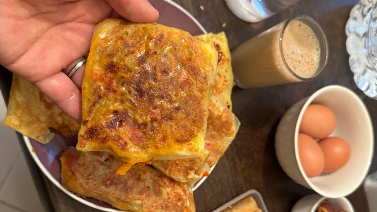 مسمن صحي معمر بالكفتة والخضرة بدون دقيق ولا عجين ولا تمارة🌙✨