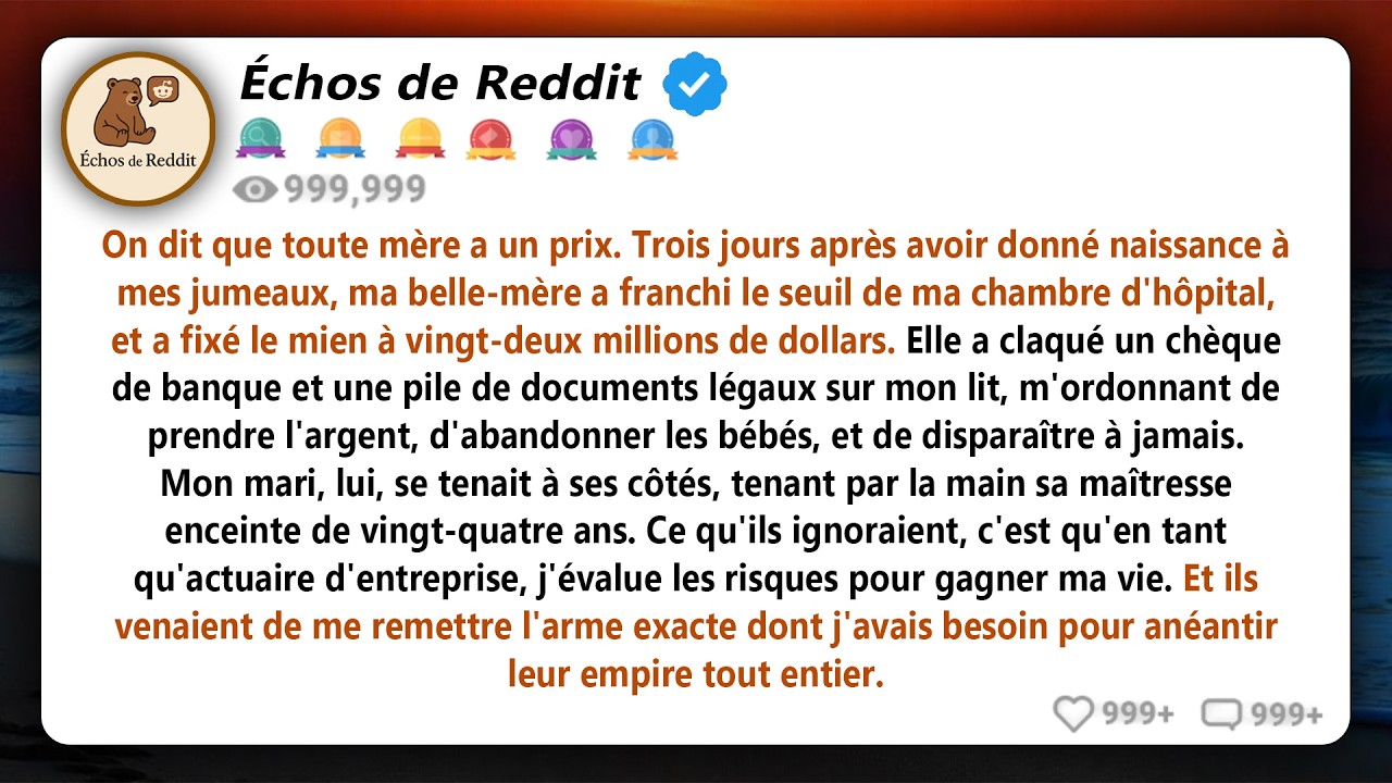 Ma belle-mère a jeté un chèque certifié et une pile de documents légaux sur mon lit, en me disant...