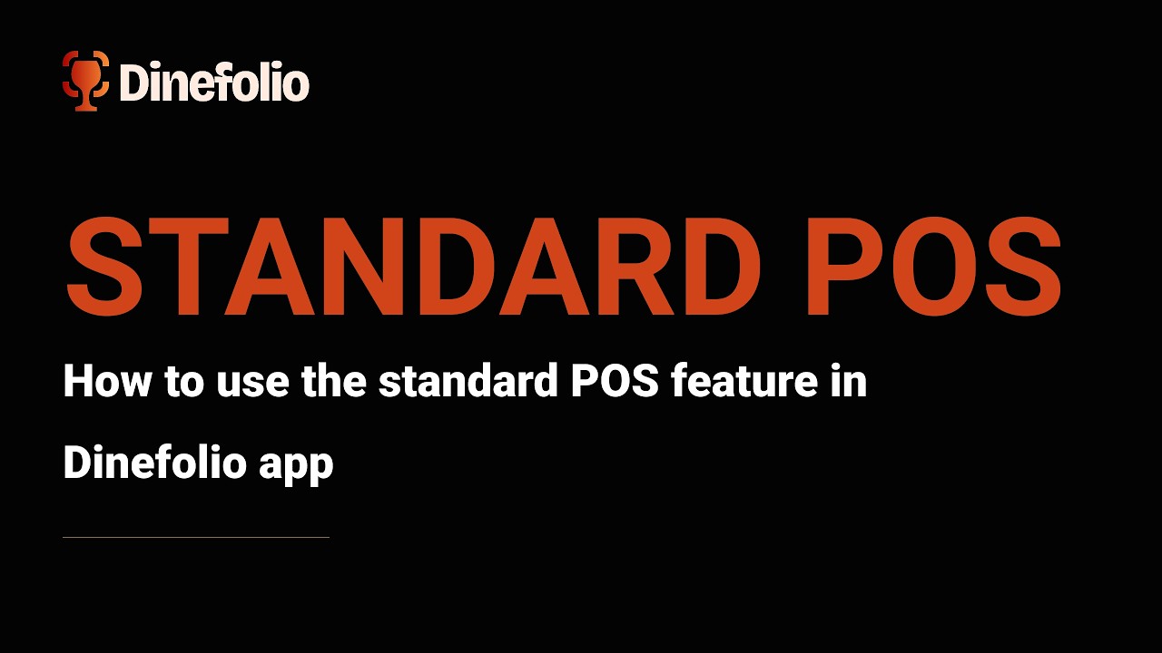 How to Use the Standard POS in Dinefolio | Take Orders, Print Receipts & Manage Sales