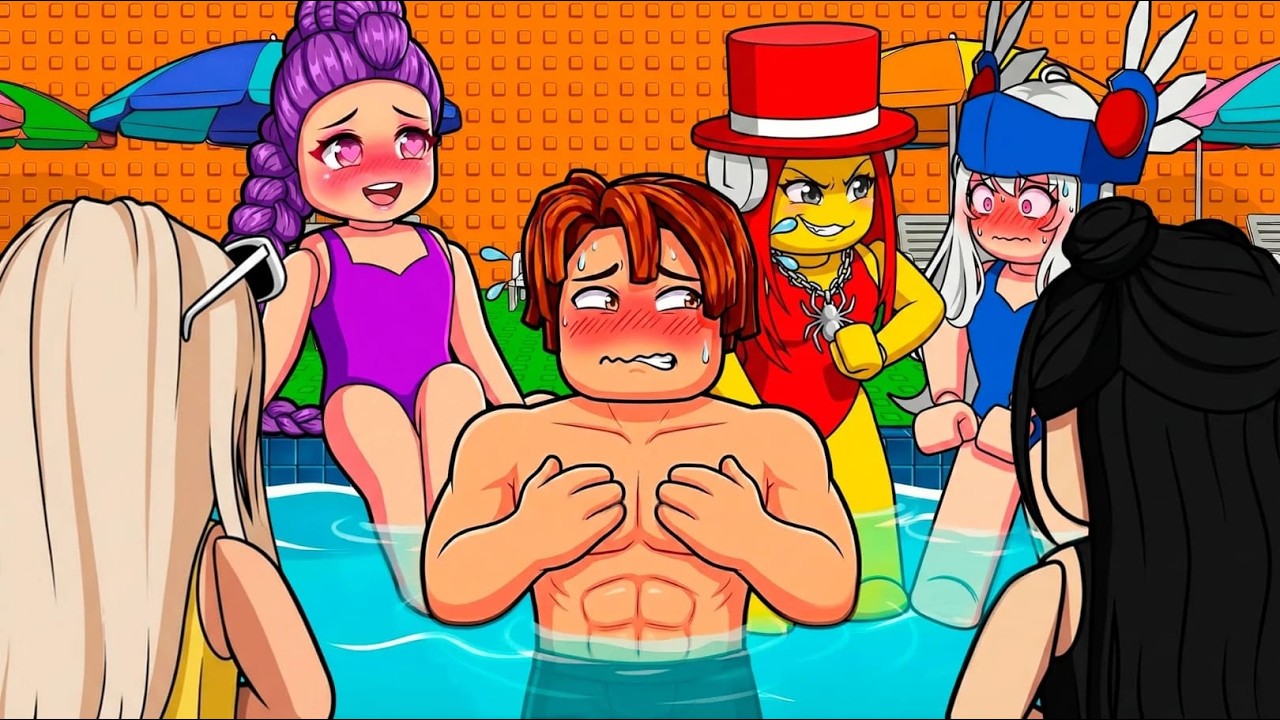 Atascado en fiesta de piscina solo chicas 🏊‍♀️🎉