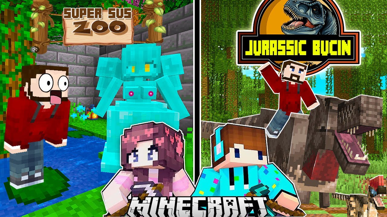 AKU JELAJAH KEBUN BINATANG & TAMAN DINO SUPER SUS DI MAP MINECRAFT SURVIVAL BUCIN S2 TEGUH SUGIANTO!
