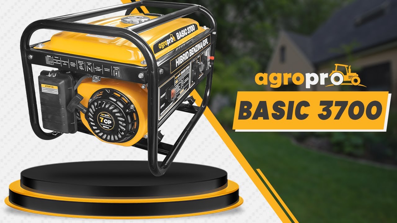 Generator AgroPro BASIC 3700, putere 3.1 KW, 230V, Hibrid benzina/GPL pornire manuala, AVR