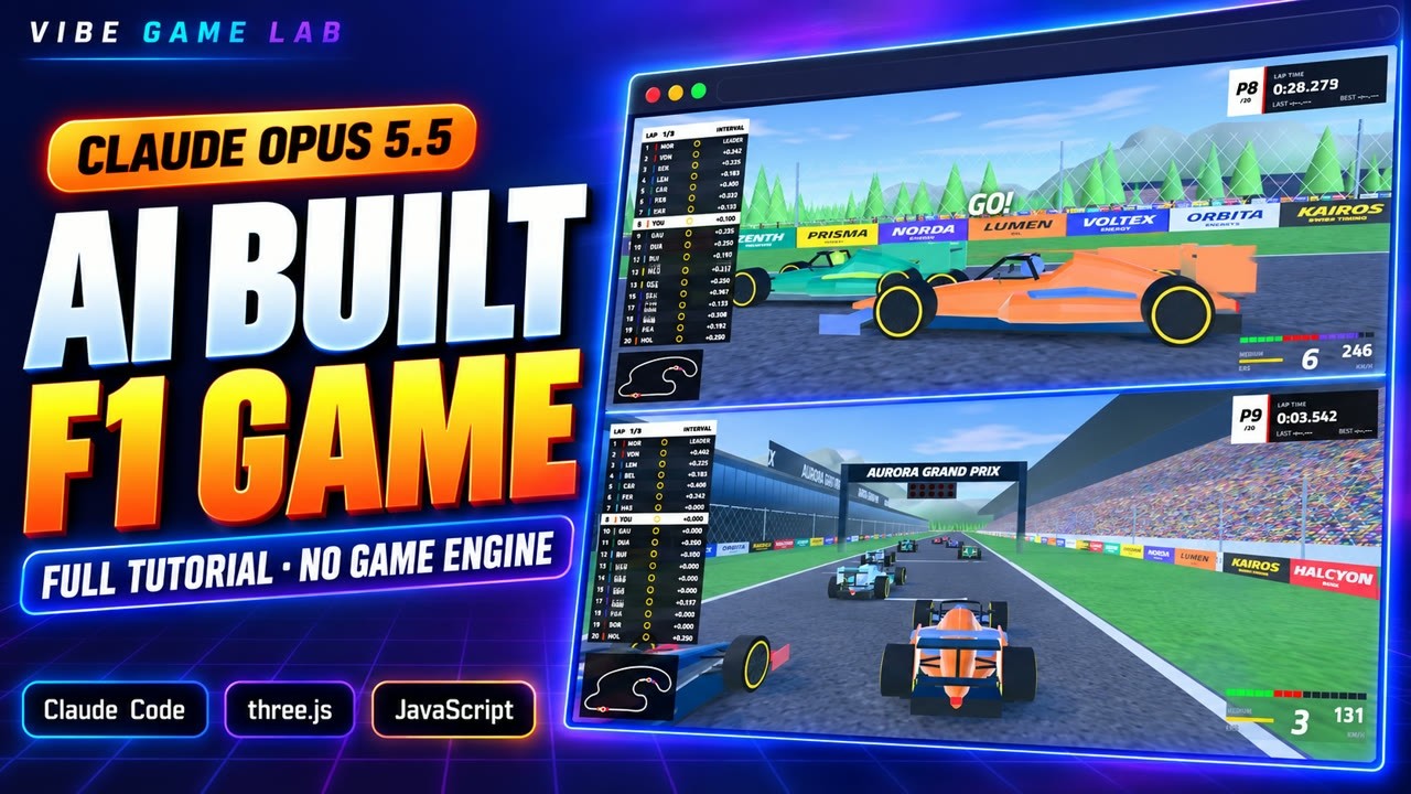 Build an F1 Racing Game with Claude Code & Opus 5.5 | three.js, JavaScript | No Game Engine