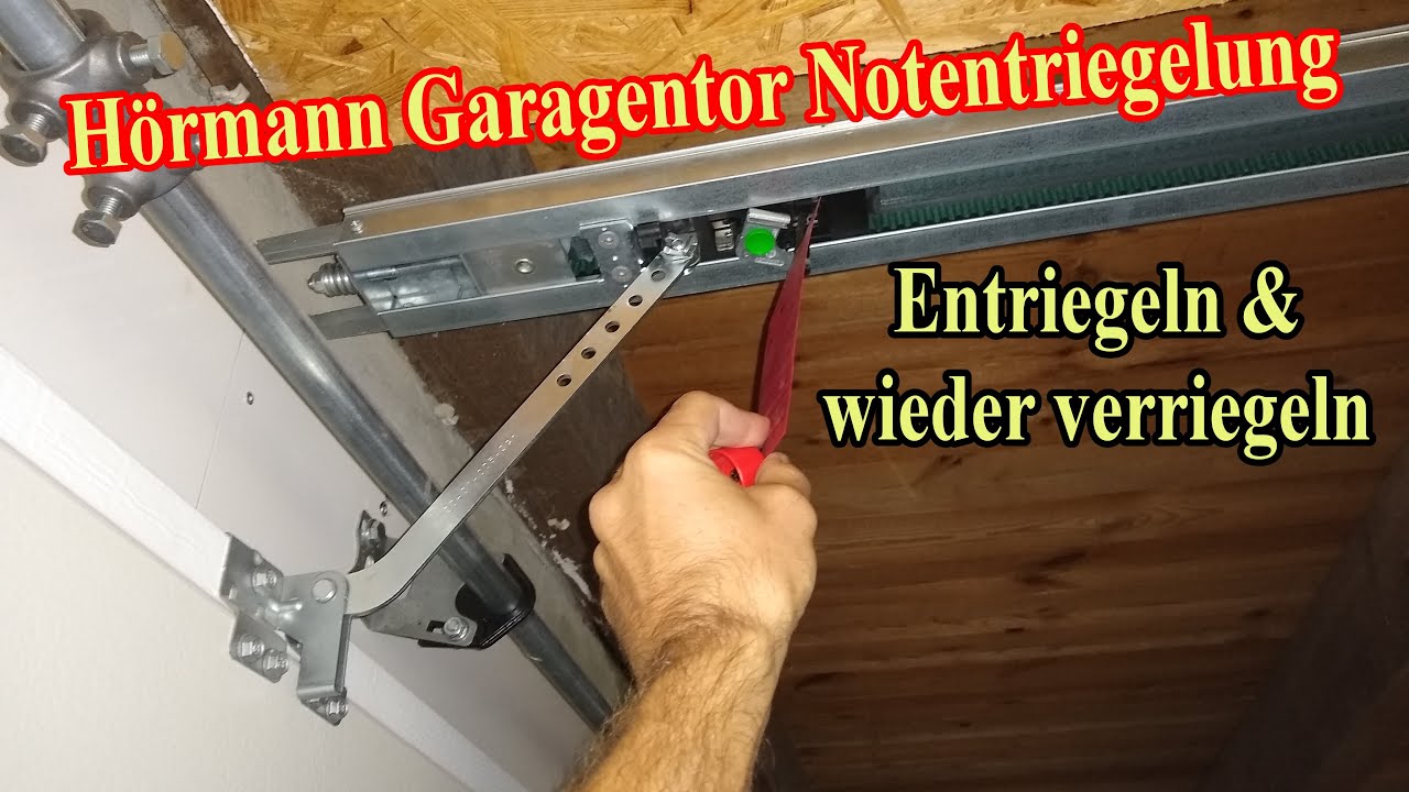 H&ouml;rmann Garagentor Notentriegelung manuell &ouml;ffnen & wieder einh&auml;ngen Anleitung