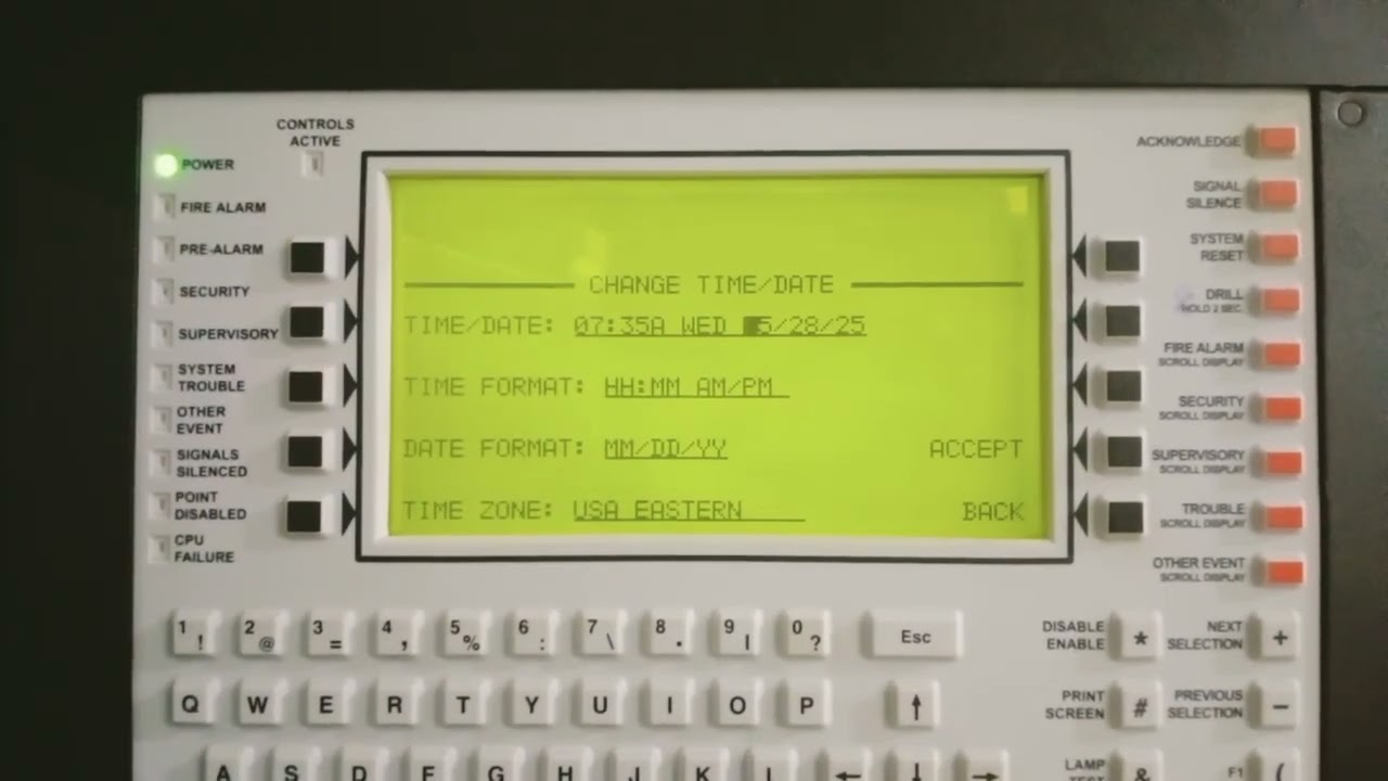 #Honeywell #Notifier Fire Panel  Time change satting