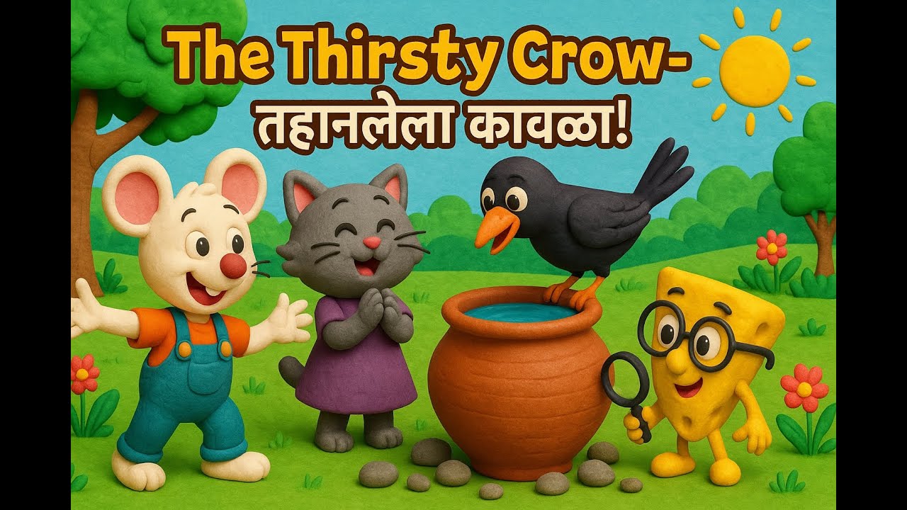 तहानलेला कावळा The Thirsty Crow | Titoo and Team Moral Story | Marathi Kids Animation