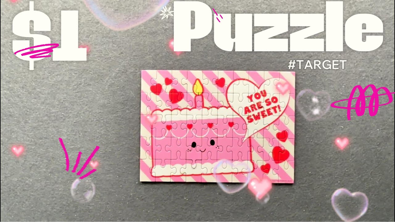 $1 Valentine Puzzle Was So Worth It 😍 50 Piece Pink Cake Build #timelapse #valentinesday #target