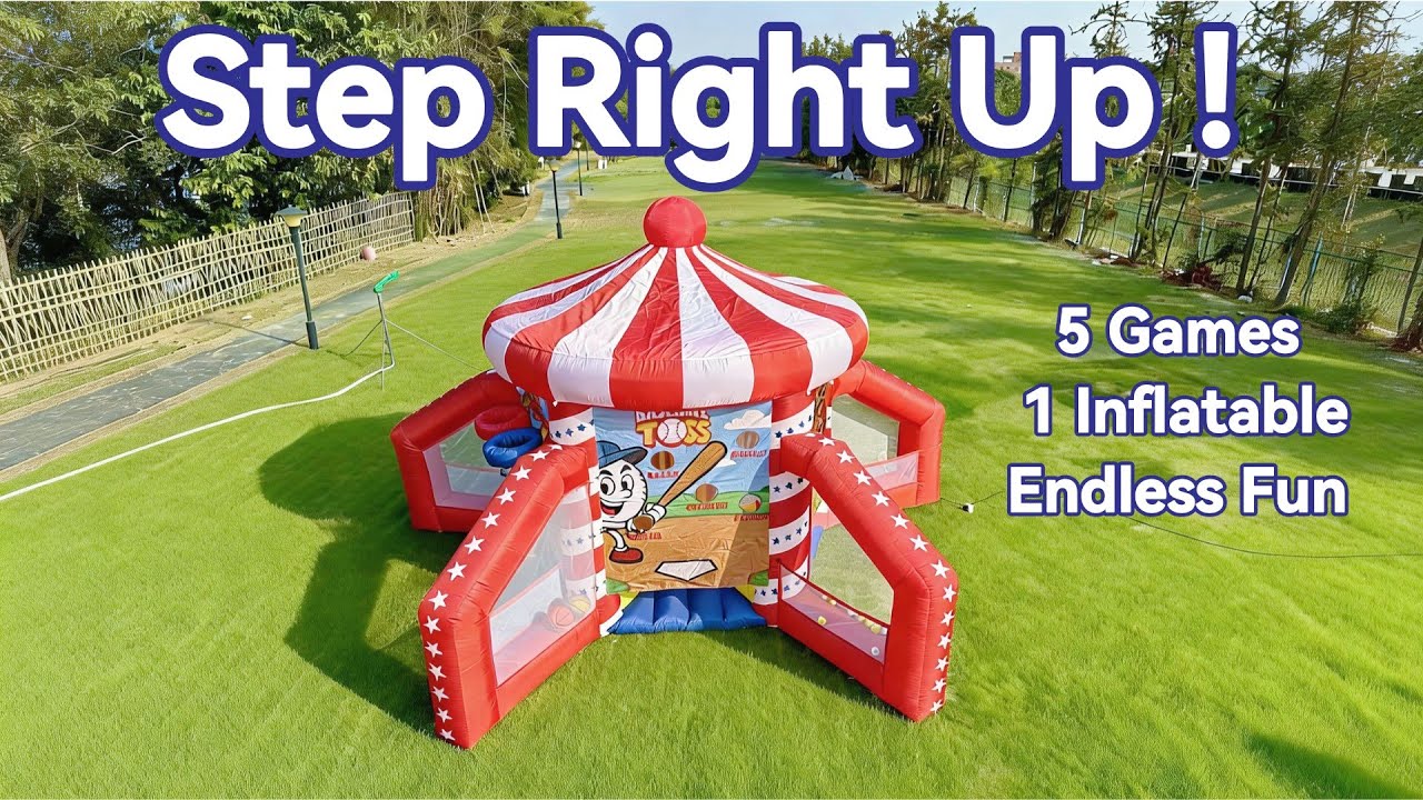The Multi-Game Arena: Your 5-in-1 Inflatable Carnival Destination#inflatable #outdoorentertainment