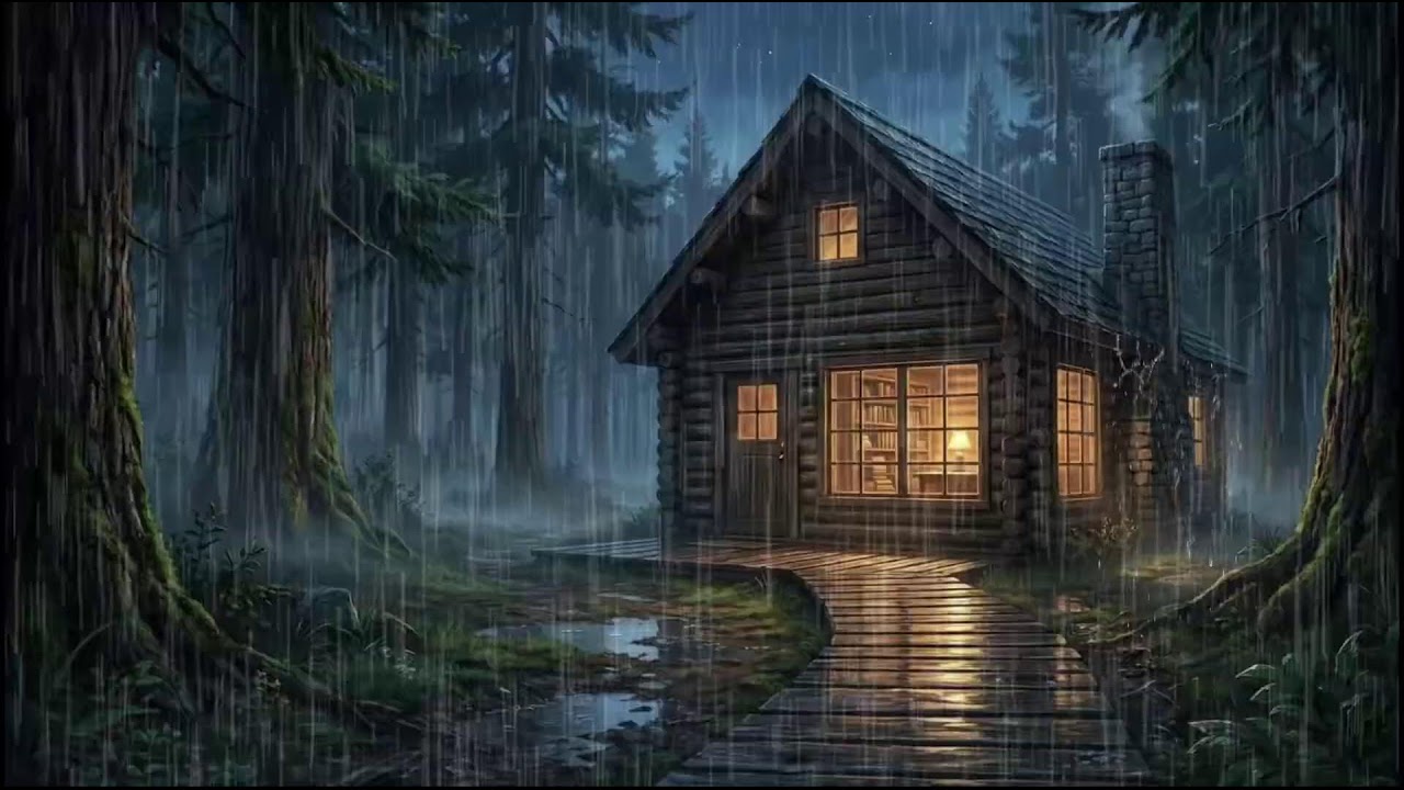 Forest Cabin After Rain 🌧 | Gentle Rain Sounds for Deep Sleep and Calm, Peaceful Rainy Nights