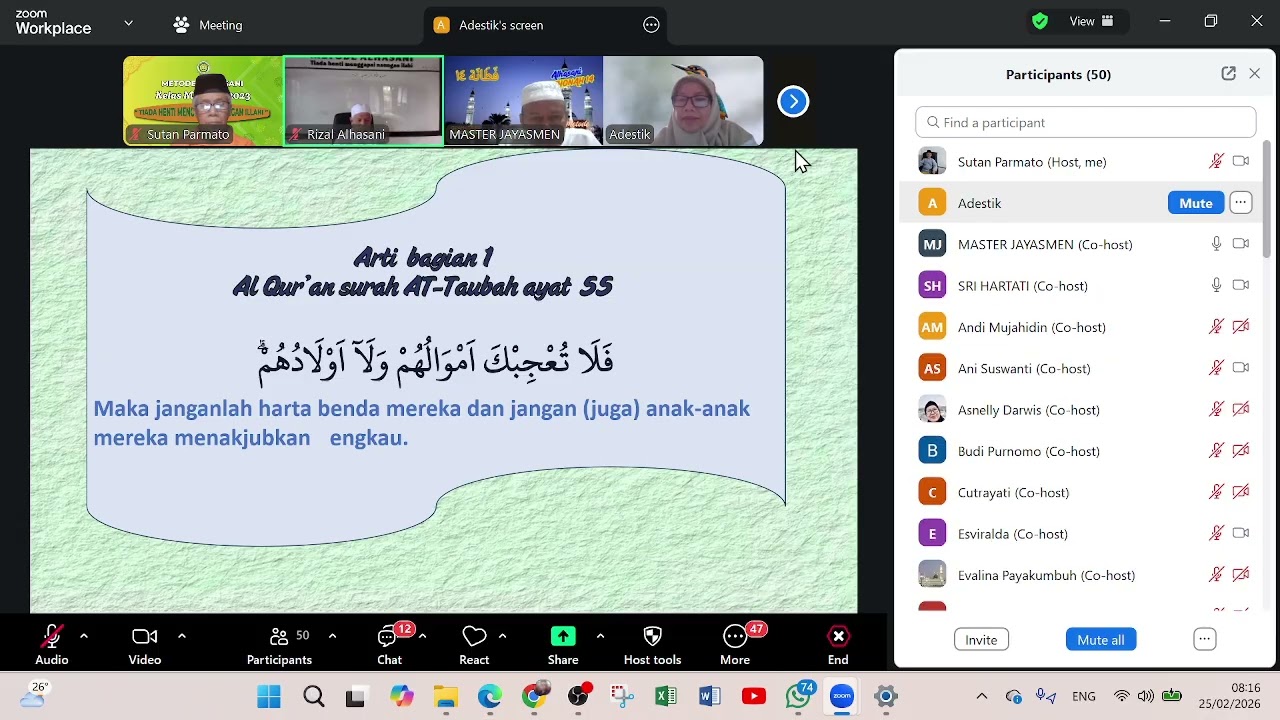 Latihan QS 9 : 55 Bu Adestik