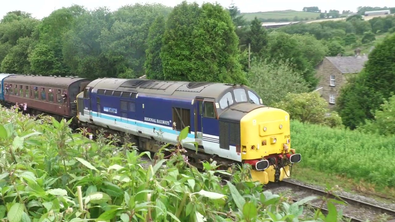 37425 leaving Irwell Vale 29th June 2024