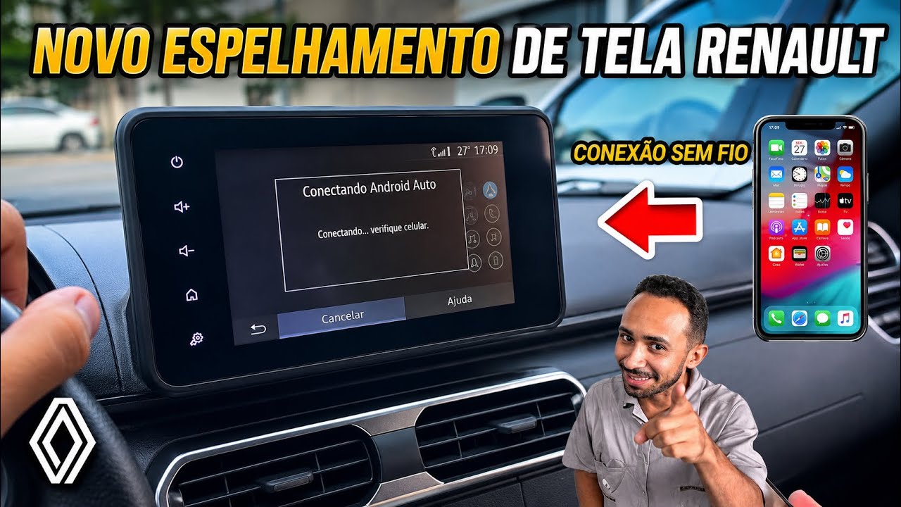como fazer o espelhamento de tela da nova central multimídia Renault oroch/Duster.