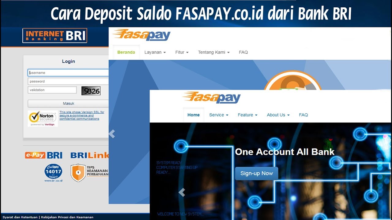Cara Mengisi Saldo IDR FASAPAY co id dari Bank BRI