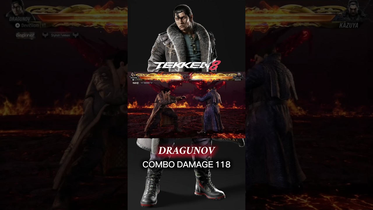 Tekken 8 S2 Dragunov Combo Damage 118 #tekken8 #tekken8combos #dragunov #gamingcommunity #ps5 #pc