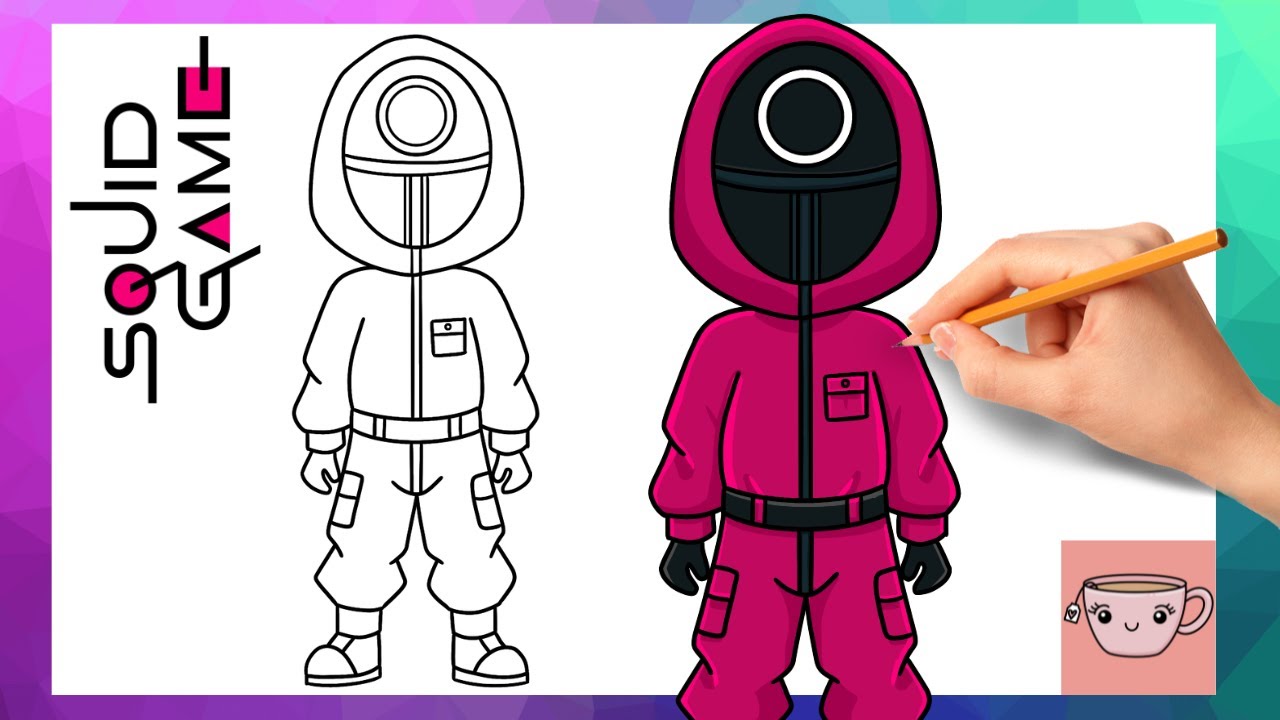 How To Draw Squid Game Guard - Circle | Easy Drawing Tutorial