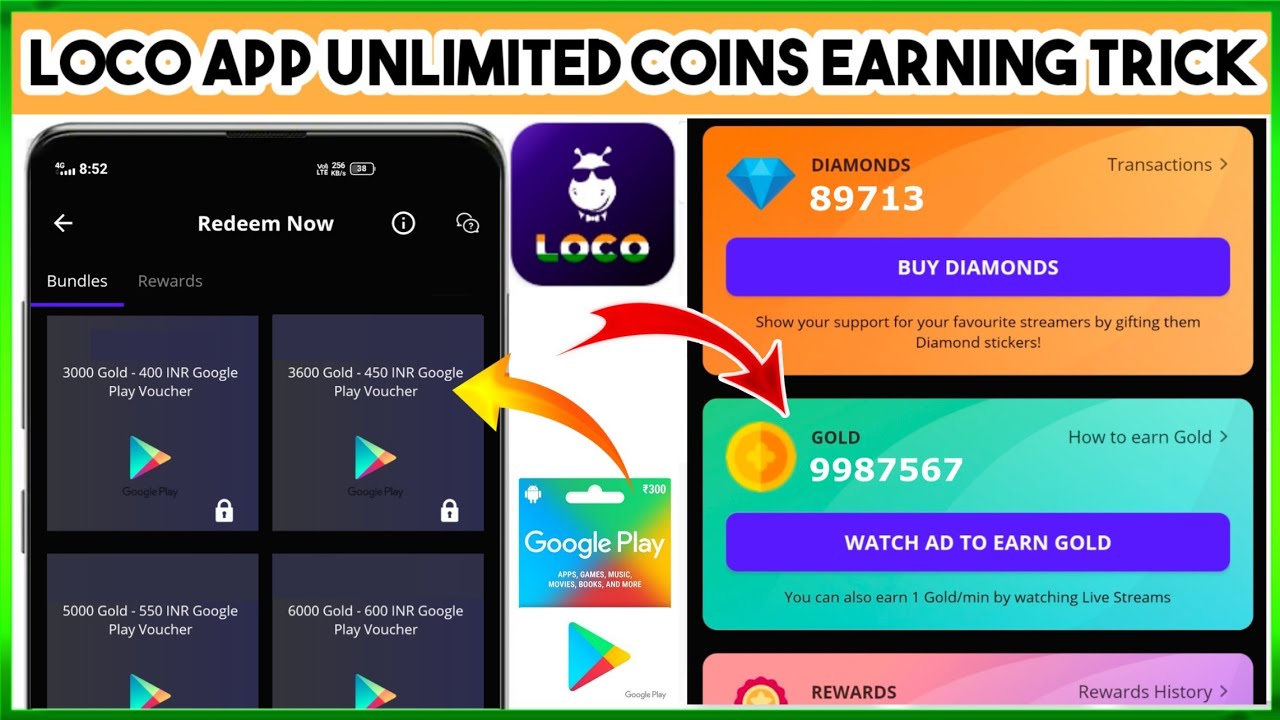 Loco App Unlimited Coins Earning Trick 2021 |  Google Play GiftCard Earning Best App 2021 | Technoor