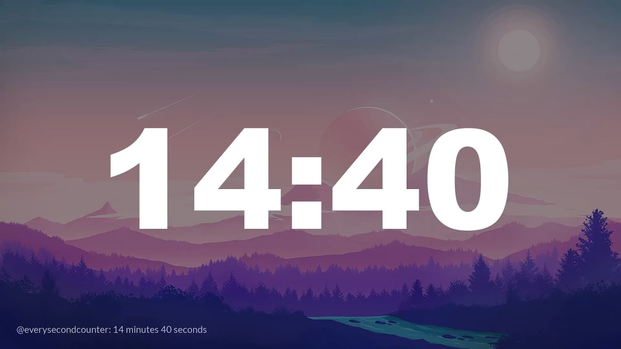 14 minutes 40 seconds [880 secs] clock timer countdown || Alarm Focus || Chill Music