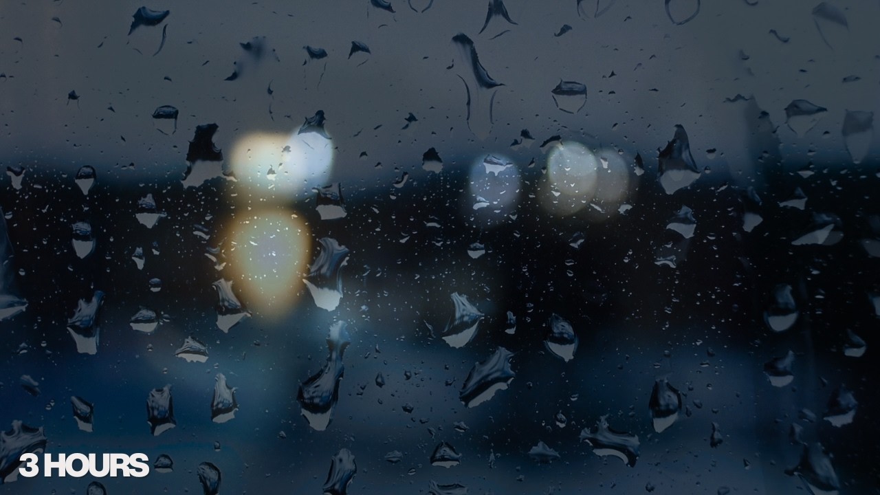 Rain on Window at Night – 3 Hours – Relaxing Rain Sounds for Deep Sleep