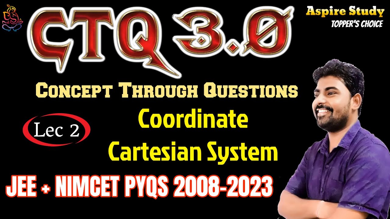 CTQ 3.0 Coordinate Cartesian System NIMCET PYQs &  JEE PQYs Most Important by NIMCET Coaching Aspire