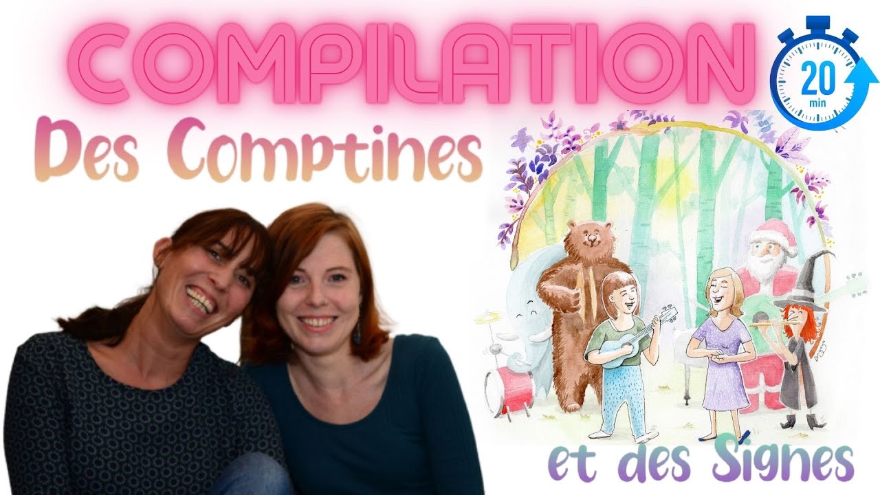 Comptines signées compilation album DES COMPTINES ET DES SIGNES version salon 🛋️Bébé signe🙌 French