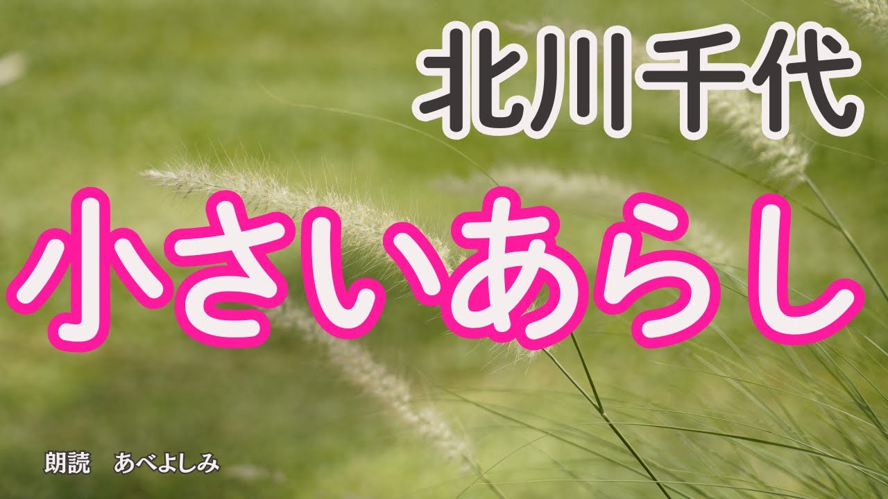 【朗読】北川千代「小さいあらし 」　　朗読・あべよしみ