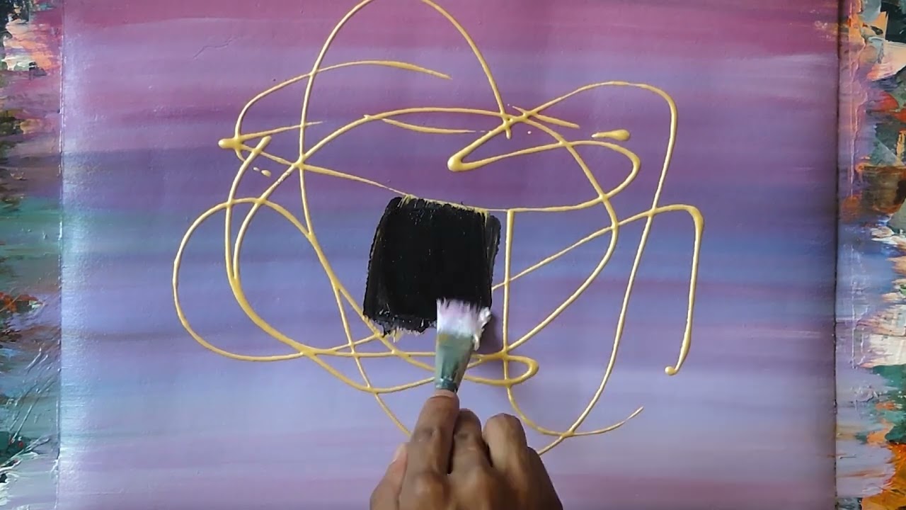 Easy abstract painting for beginners / How to paint easy/day `120/222 Abstract Demo /Easy Technique