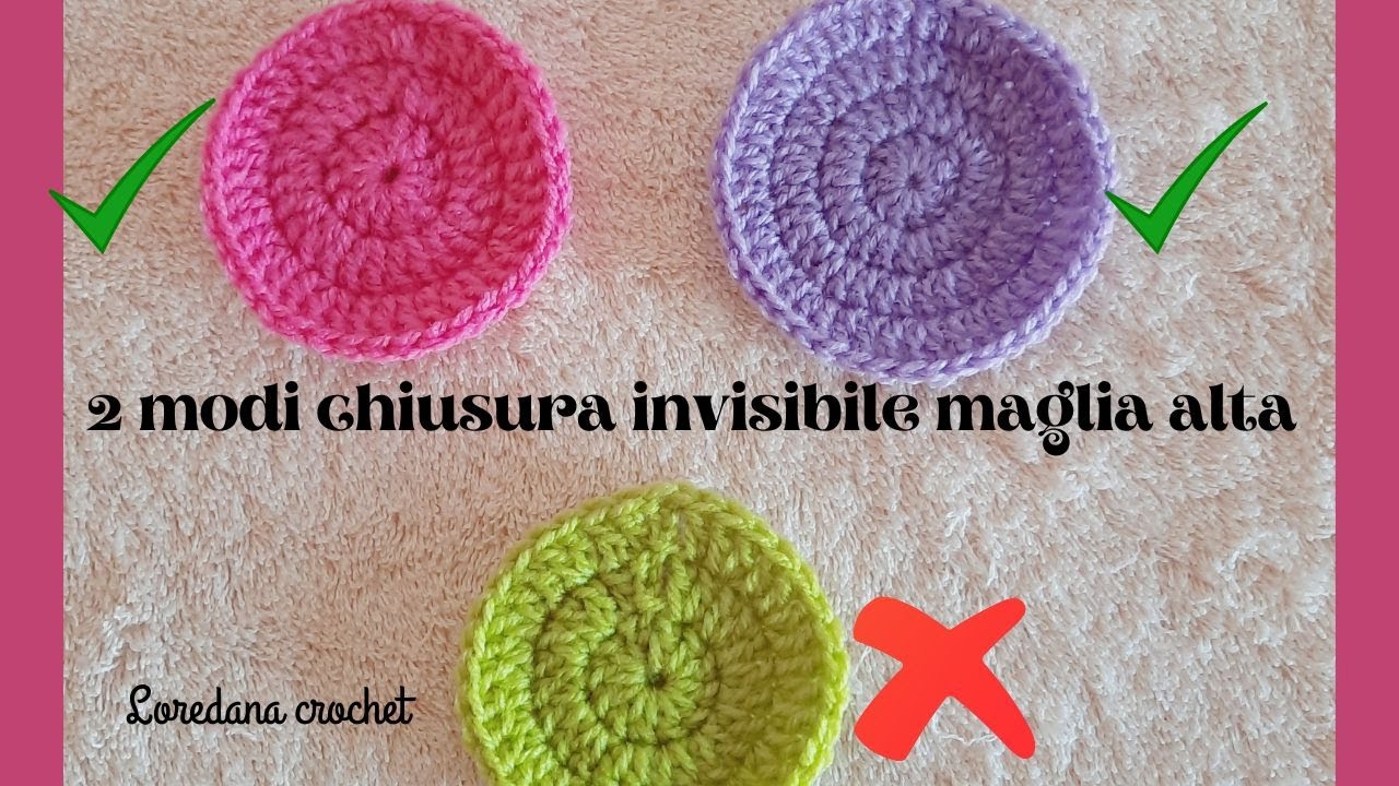 UNCINETTO CHIUSURA IN TONDO  MAGLIA ALTA INVISIBILE PER👚 TOPDOWN, CAPPELLI👒...🌸CERCHIO PERFETTO🌸🌸