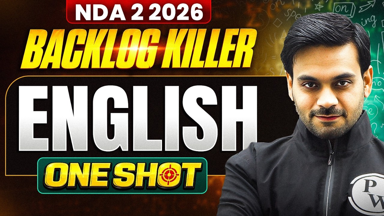 NDA English  ✅  NDA Backlog Killer Series ⚔️ English For NDA 2 2026 | NDA English One Shot | DW NDA