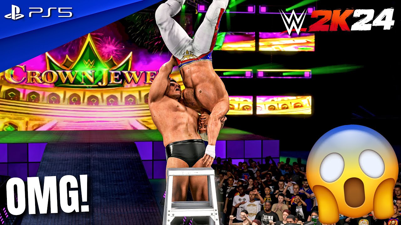 WWE 2K24 - Gunther (c) vs. Cody Rhodes (c) - WWE Crown Jewel Championship Ladder Match | PS5™ [4K60]